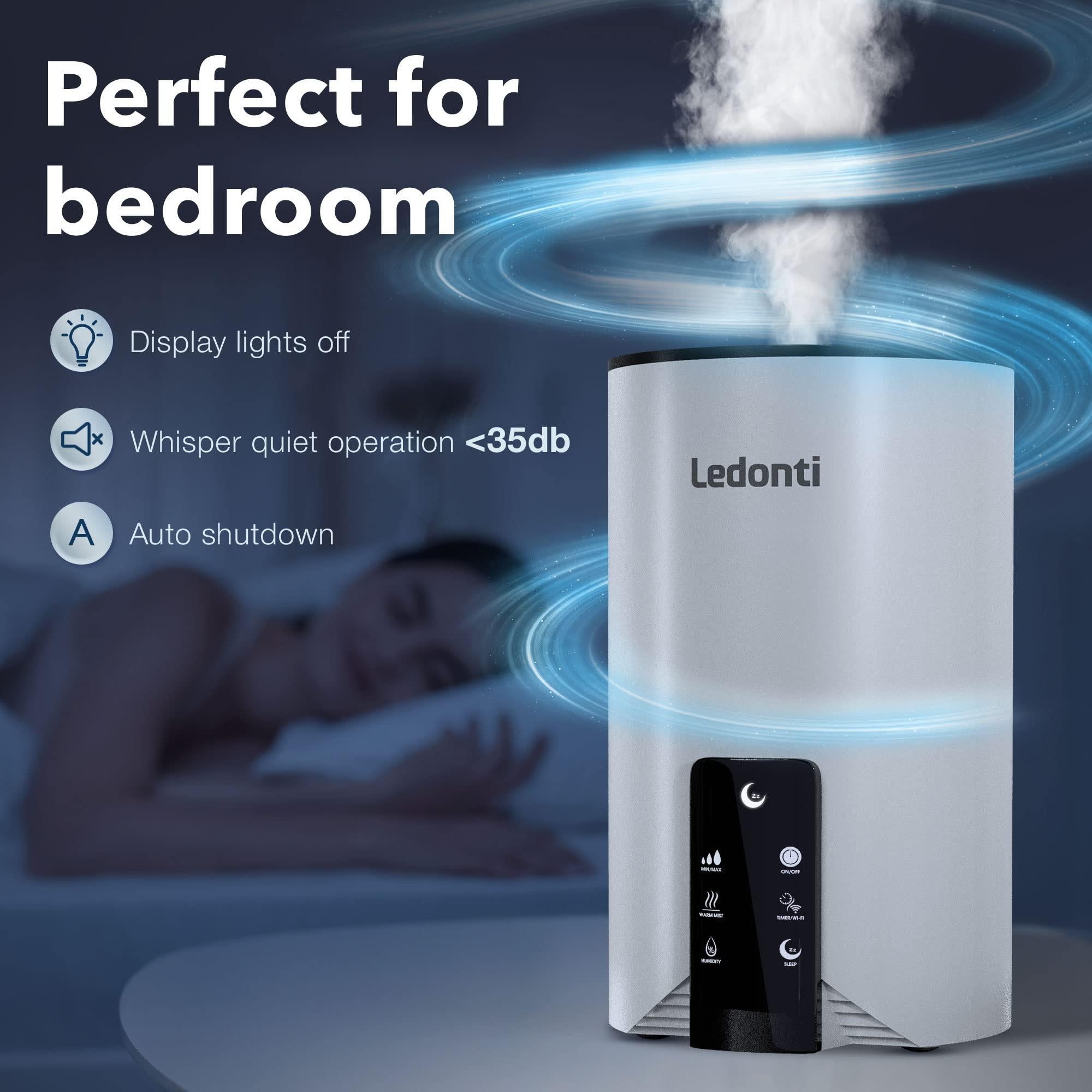 WiFi Control Humidifiers for Bedroom – Dual Mist Cool & Warm Options