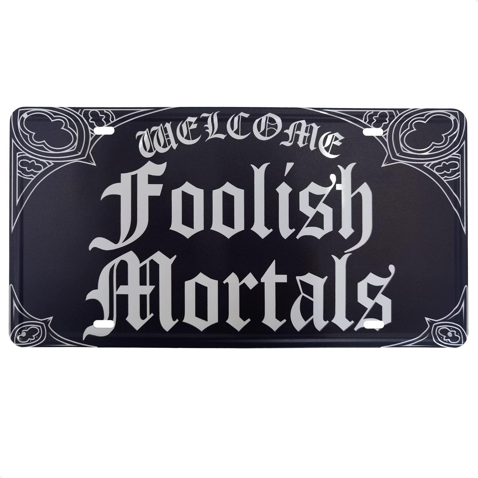 Retro ‘Welcome Foolish Mortals’ Sign – Vintage Trolls Wall Decor