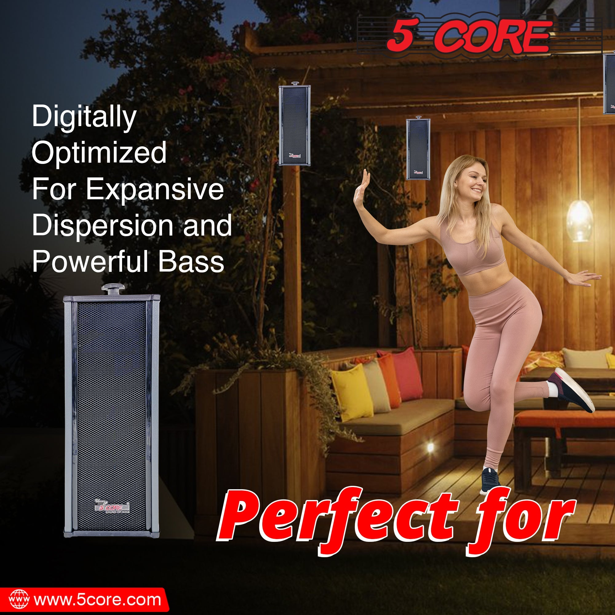 5Core Outdoor Stereo Speakers - Weatherproof, High-Quality