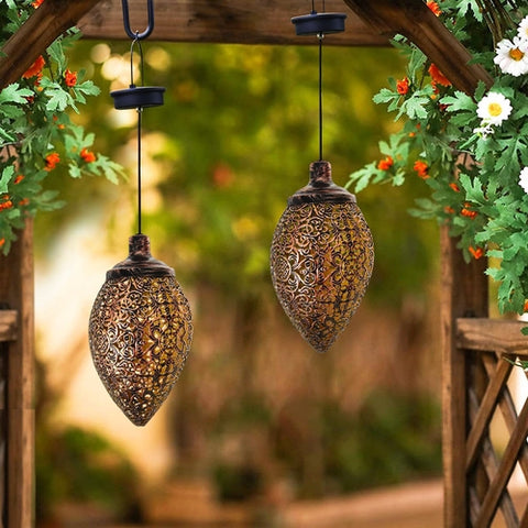 Solar LED Lantern Garland – Waterproof Hanging Outdoor Fairy Lights