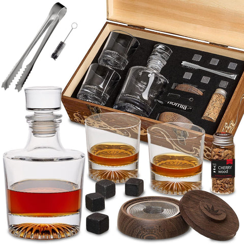 Homia Whiskey Gift Set 14 pcs – Includes Whiskey Bottle & Old Fashioned Glasses