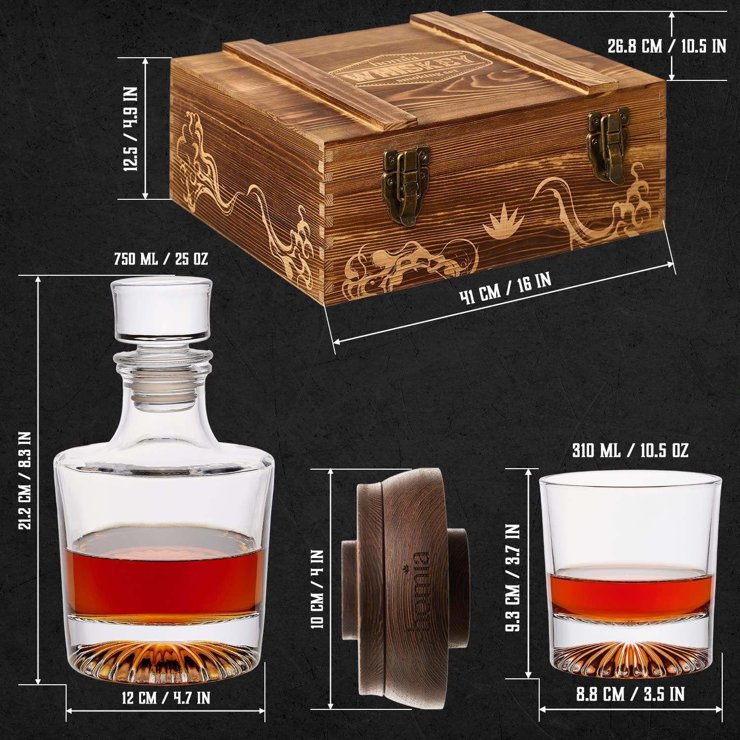 Homia Whiskey Gift Set 14 pcs – Includes Whiskey Bottle & Old Fashioned Glasses