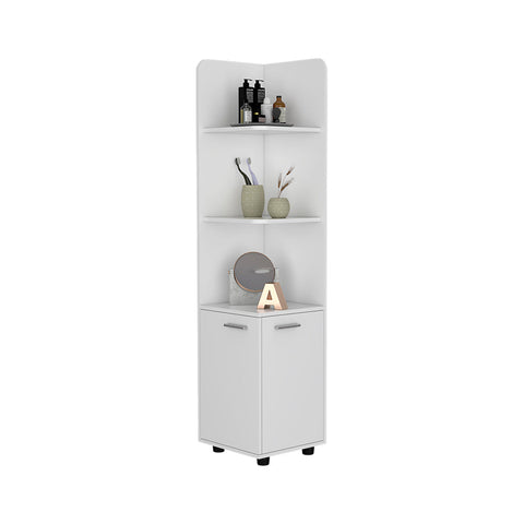 Freestanding Cabinet Kairatu with One Drawer – Sleek White Finish