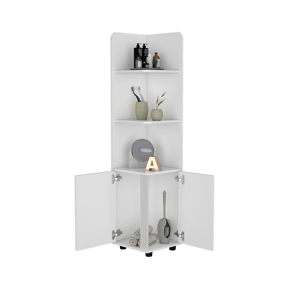 Freestanding Cabinet Kairatu with One Drawer – Sleek White Finish