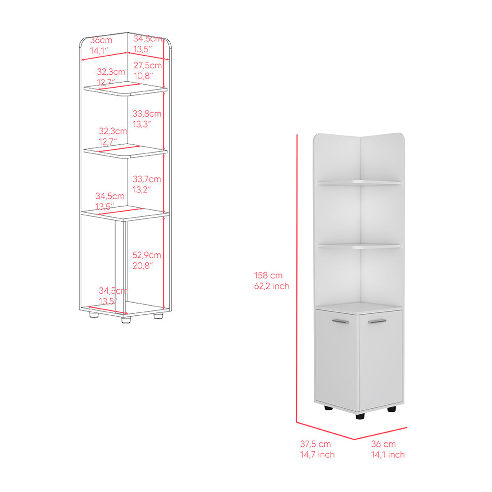 Freestanding Cabinet Kairatu with One Drawer – Sleek White Finish