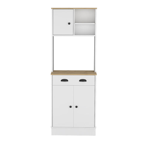 Microwave Storage Stand with 3-Doors and Drawer Arlington, White