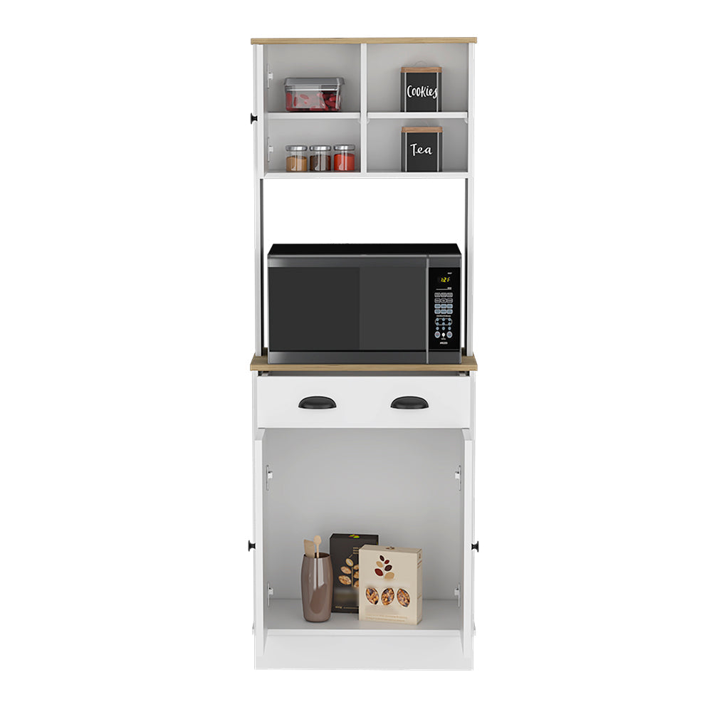 Microwave Storage Stand with 3-Doors and Drawer Arlington, White