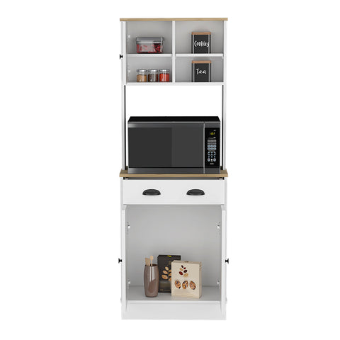 Microwave Storage Stand with 3-Doors and Drawer Arlington, White