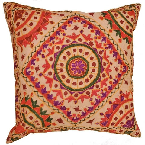 Indian Mirror Work Chandrama Cushion Cover – Unique Home Accent