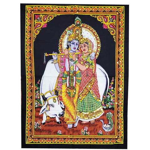 Krishna Images Aesthetic Black Colour Wall Art Decoration