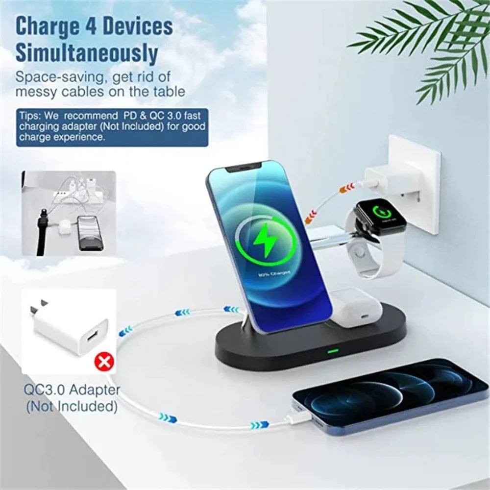 Desktop Magnetic Wireless Charging Station - Fast Charging