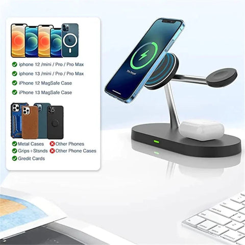 Desktop Magnetic Wireless Charging Station - Fast Charging