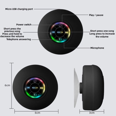 Mini Waterproof RGB Bluetooth Speaker – Portable with Colorful Lights