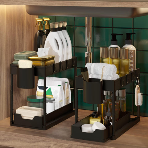 EPSY Under Sink Organizers and Storage 2 Pack – Maximize Kitchen & Bathroom Space