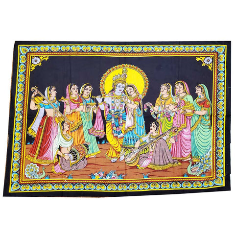 Krishna Images Aesthetic Black Colour Wall Art Decoration