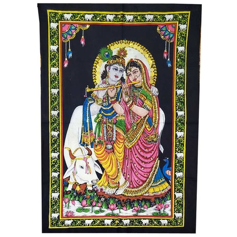 Krishna Images Aesthetic Black Colour Wall Art Decoration