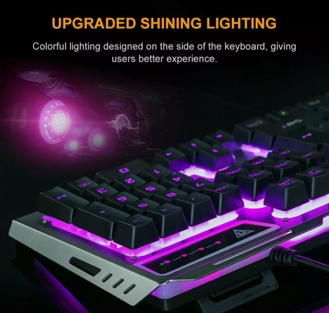 Ninja Dragon Metallic Silver Gaming Keyboard & Mouse Set 