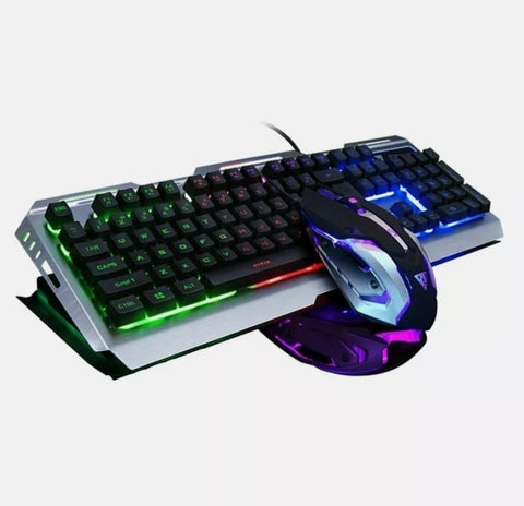 Ninja Dragon Metallic Silver Gaming Keyboard & Mouse Set 