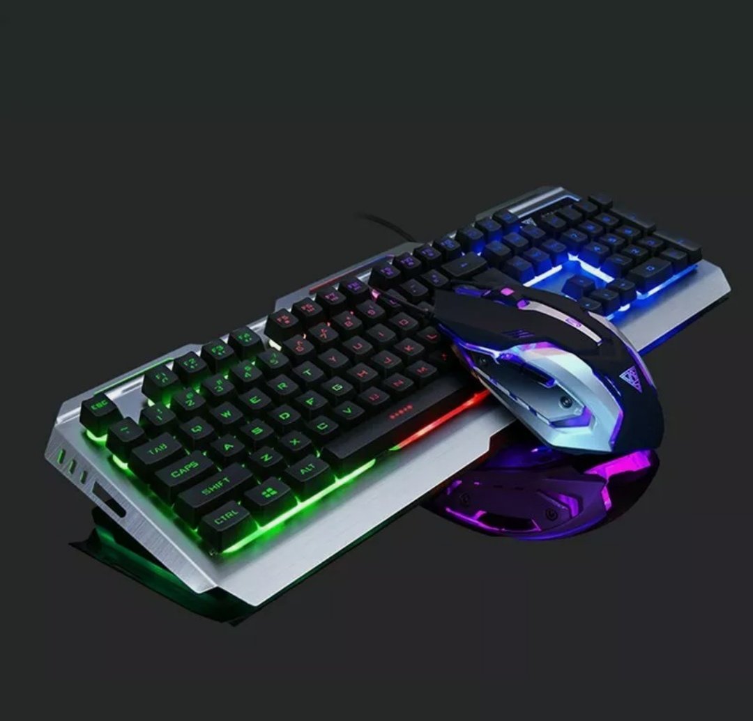 Ninja Dragon Metallic Silver Gaming Keyboard & Mouse Set 